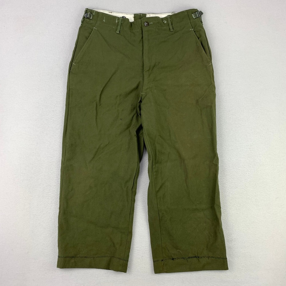 Vintage Military Field Wool Trousers Medium Reg M-1951 OG-108 Green Korean War‎